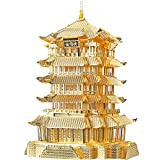 Piececool Puzzle 3D in metallo Metal 3D Puzzle – Yellow Crane Tower DIY 3D Metal Jigsaw Puzzle