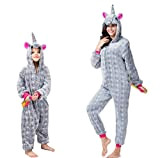 Pigiama Animale Kigurumi Tuta Intera Costume Carnevale Halloween Cosplay, Unisex Adulto e bambino-unistGR100