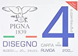 Pigna Pignaquattro 0220020Or, Album da Disegno, Formato 24 X 33 Cm, Fogli Ruvidi, Grammatura 200Gr/M2, 20 Fogli, Multicolore