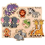 PikatoyZ Giochi Bambini 1 2 e 3 anni. Puzzle Bambini con animali della giungla. Giochi Montessori ideali come regalo per ...