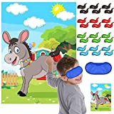 Pin The Tail on The Donkey Party Game, 1 Set Forniture Pin The Tail includere Asino Gioco Poster, Adesivo Asino ...