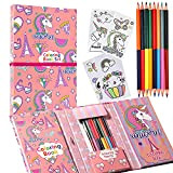 Pinkgarden Kit libro da colorare unicorno per ragazze con 60 pagine da colorare e 16 matite colorate per disegnare, dipingere, ...