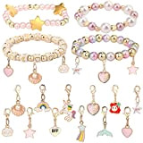 PinkSheep Braccialetti in rilievo per bambini, braccialetti in plastica per bambine, braccialetto rosa farfalla fiore, bomboniera, Acrilico