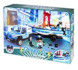 Pinypon Action- MD Jeep della Polizia con Barca, per Bambini/e da 4 a 8 Anni, Pickup, Multicolore, 700016265