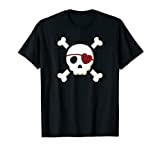 Pirata T Shirt Costume Occhio Cuore Capitano Accessori Gioco Maglietta