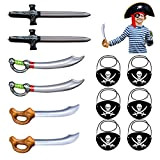 Pirate Maschera per Gli Occhi Pirate Sword Deco 12 pezzi Set Includono Bambini Pirate Eye Patch 6 pezzi e Gonfiabile ...