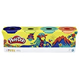 Play-Doh Set di 4 Plastilina per Giochi Fantasiosi e Creativi, Colore Blu Scuro, Verde Lime, Turchese e Arancione, E4867ES0