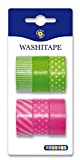 Playbox 2471134 Washi Tape, Set di 6 Pezzi, Colore Verde & Rosa