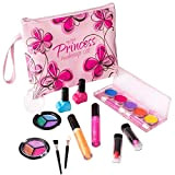 Playkidz My First Princess Set di Cosmetici e Trucco Realistico (Lavabile) con Borsa cosmetica Floreale di Design