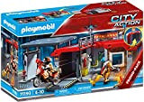 Playmobil City Action 71193 Stazione dei Vigili del Fuoco con Motocicletta, Valigetta Apribile e Trasportabile con Manico, Giocattolo da Viaggio, ...