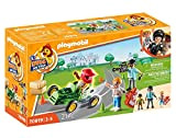 Playmobil Duck ON Call 70919 Ambulanza in Azione. Soccorso del Pilota da Corsa, Giocattoli per Bambini dai 3 Anni