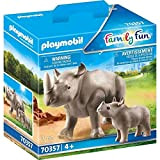 Playmobil Rinoceronte con Cucciolo Figurine - 70357, Multicolore