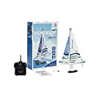 PLAYSTEAM Voyager 280 2.4GHz RC Motor Powered Sailboat in Blue - 14" Tall