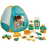 Plesuxfy Set di Giocattoli da Campeggio per Bambini con Tenda, Set di 21 Include Tenda da Gioco Pop-up, Attrezzi da ...