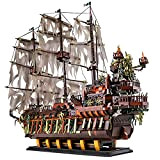 PLEX Nave pirata modello 3653 kit di costruzione, la nave a vela olandese volante, compatibile con la nave dei pirati ...