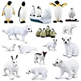 PLULON 18 Pezzi Animali Polari Figure Animali Invernali Giocattoli Pinguino Orso della Neve Polare Delfino Natale Figurine in Miniatura Giocattoli ...