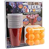 PMS 619028 - Set da Gioco “Beer Pong” con 36 Pezzi, in Doppio Blister, Rosso