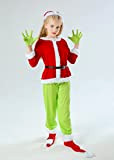 Poerpig Grinch Costume di Natale per bambini, divertente travestimento per bambini, con maschera verde, mostro, costume per cosplay, Natale, feste ...