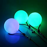 POHOVE - 2 palline LED Poi ricaricabili tramite USB, 3 modalità di luce a LED, illuminazione ideali per giocoleria, giocoleria ...