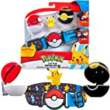 Pokemon Clip and Go - Set con cintura e palle Pikachu &amp, 1 personaggio di 5 cm, 1 cintura e ...