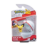 Pokémon PKW2659 Clip'n'Go Pokéball – Pichu & Premierball ufficiale Poké Ball con statuetta dettagliata da 5 cm