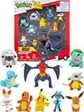Pokemon Set di 10 personaggi Pokémon da 5 a 11 cm – Garchomp, Pikachu, Charmander, Squirtle, Bulbasaur, Eevee, Scorbunny, Cubone, ...