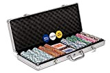 Poker Night Pro Poker Set di Fiches da Texas Holdem da 500 Pezzi con Grande Valigetta in Alluminio Qualità Chips ...