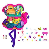 Polly Pocket Cofanetto Grande Flamingo Party - Playset con Micro Margot - Micro bambole - Plug-and-Play - 26 Accessori - ...