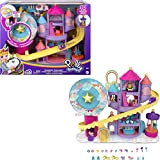 Polly Pocket- Playset Lunapark dell'Arcobaleno con 3 Giostre, 7 Aree di Gioco, 2 Micro Bambola Polly e Shani, 2 Unicorni ...