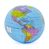 Polo Sud Palla Mondo, Globo Geografico, Mappamondo Gonfiabile, Mare Azzurro, Diametro 40 cm