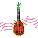 pologmase Ukulele per Bambini Principianti, Chitarra per Bambini a Forma di Anguria, Kids Cute Ukulele Rhyme Developmental Musical Instrument Giocattolo ...