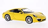 Porsche 911 (991) Carrera S, giallo, 0, modello di automobile, modello prefabbricato, Welly 1:24 Modello esclusivamente Da Collezione