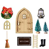 Porta Gnomo Set, Porta Gnomo Nissedor con Accessori, Casa delle Bambole, Porta Elfo Legno, Ornamenti di Natale Dollhouse