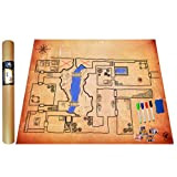 Power Beast Dungeon Grid Game Mat + 4 Pennarelli e Gomme + 4 Scrigni del Tesoro, Tavolo da Gioco Riutilizzabile, ...