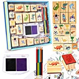 PowerKing Set di timbri per arti e mestieri - Kids Painting Unicorn Stampe Toys con matite colorate e adesivo - ...