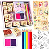 PowerKing Set di timbri per Arti e Mestieri - Kids Painting Unicorn Stampe Toys con matite Colorate e Adesivo - ...