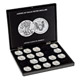 Presentation case for 20 silver American Eagle coins (1 oz.) in capsules, black
