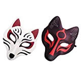 PRETYZOOM Fox Giapponese Kabuki Kitsune Maschere per Uomini Donne Bambini Haploween Mascherato in Costume