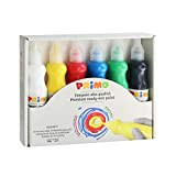 PRIMO- Kit Colori tempere, Multicolore, 6 Bottigliette da 75 ml, 2533TL6