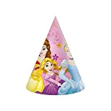 Procos- Cappellini Cono Party Disney Princess Live Your Story in Carta FSC, 6 Pezzi, Multicolore, 93946
