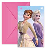 Procos- Inviti con Busta Disney Frozen II Wind Spirit in Carta FSC, 6 Pezzi, Multicolore, 94057