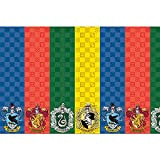 Procos- Tovaglia plastica Harry Potter Hogwarts Houses (180x120cm), Strisce, Multicolore, 93367