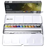 Professional Watercolor 12 Mezzi Godet Black Box