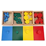 Pssopp Blocchi cilindri Colorati Giocattoli sensoriali Montessori Cilindri Colorati Giocattolo Giocattolo Scuola precoce in Legno colorato per Bambini Ragazzi Ragazze