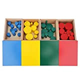 Pssopp Cilindri sensoriali Colorati Montessori Cilindri in Legno Giocattolo Giocattolo Giocattoli educativi in ​​Legno per Bambini Apprendimento prescolare