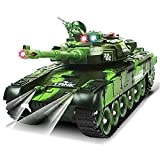 PTTYDDY Carro Armato Telecomandato Che Spara Airsoft War Fighting Battle Tank Toy Con Indicatori Di Vita A LED Suoni Realistici ...