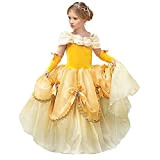 Puffy Belle - Costume da principessa con spalle scoperte, per occasioni speciali, per bambine dai 4 ai 5 anni, ultra ...