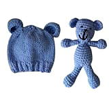 Puntelli fotografia neonato YeahiBaby SET Orsetto e Cappellino per giocattolo in Blu