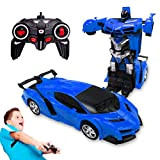 Pup Go 2 in 1 Macchina Telecomandata Robot Transformers Giocattolo per Bambini, Ricaricabile 360° Rotante Acrobazia con Suono e Luci, ...