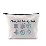 PXTIDY Dungeons and Dragons Makeup Pouch DND Dragon Masters Gift Check Out My Six Pack RPG Gamer Travel Bag Organizer ...